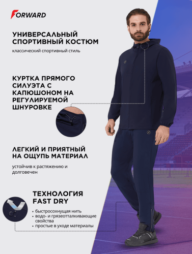 Костюм спортивный мужской (синий/синий)