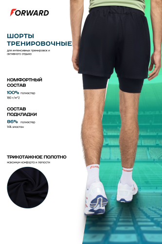 Шорты тренировочные мужские (черный/черный)