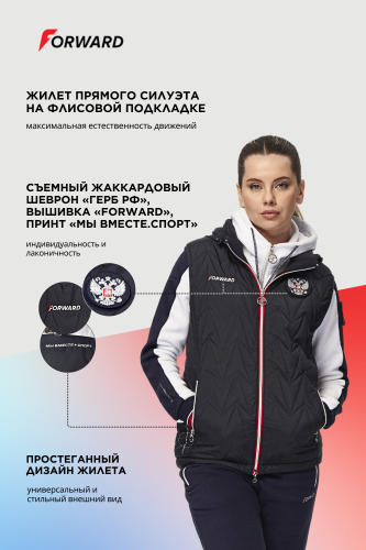 Жилет утепленный женский (синий/синий)